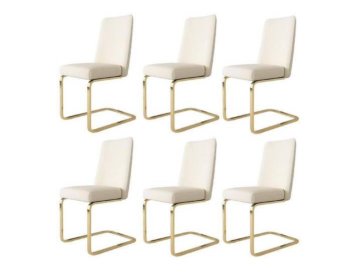 MODFU Freischwinger Polsterstuhl (6 St), Esszimmerstühle Schwingstühle Samt, Metallbeine, beige von OTTO