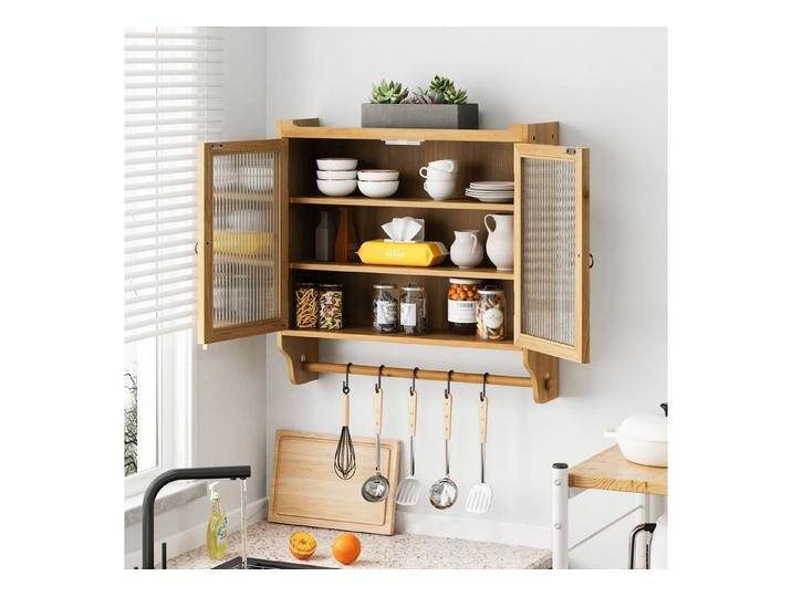 MODFU Hängeschrank Zweitüriger Wandschrank 70 cm,Stauraumschrank Hängevitrine (Vintage Glas-Wandregal mit Doppelglastüren und 3 Regalen – Wandmontage für Badezimmer, Küche, Esszimmer – Praktischer Handtuchhalter und Stauraum in Naturholzoptik) Gewichtskapazität: 5 kg pro Regal MODFU Hängeschrank Zweitüriger Wandschrank 70 cm,Stauraumschrank Hängevitrine (Vintage Glas-Wandregal mit Doppelglastüren und 3 Regalen – Wandmontage für Badezimmer, Küche, Esszimmer – Praktischer Handtuchhalter und Stauraum in Naturholzoptik) Gewichtskapazität: 5 kg pro Regal von OTTO