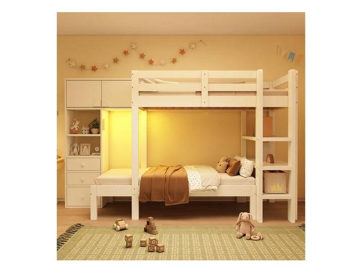 MODFU Hochbett Etagenbett mit LED-Nachtlicht und Bewegungsmelder (Etagenbett, Doppelbett, Kinderbett, 1-St., 90x200 cm MODFU Hochbett Etagenbett mit LED-Nachtlicht und Bewegungsmelder (Etagenbett, Doppelbett, Kinderbett, 1-St., 90x200 cm von OTTO