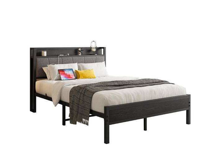 MODFU Metallbett Robustes und stabiles Design – Bis zu 180kgTragkraft (mit 1 Steckdosen, 2 USB-Ladeanschlüssen, 140x200cm Inklusive Matratze), Geeignet für Kinder und verschiedene Matratzen von OTTO