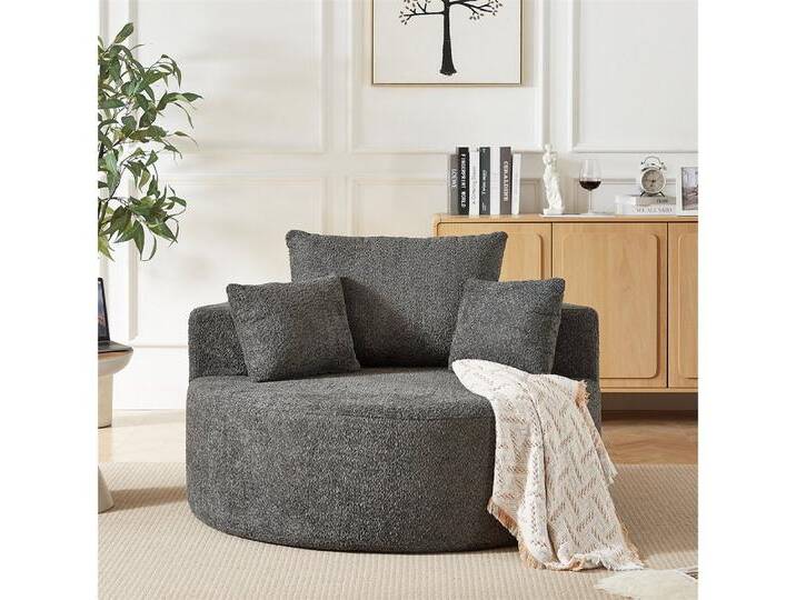 MODFU Relaxsessel Flauschiger moderner Schlafsesse (mit flauschigem Design für Wohnzimmer, Schlafzimmer, 1-St., 127*127*85), mit Relaxfunktion, Grau von OTTO