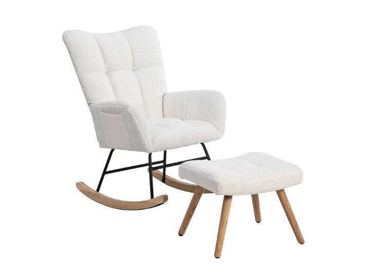 MODFU Schaukelstuhl Belastbarkeit 250 lbs (Loungesessel, 2 St), mit stabiles Gummifußgestell, Fußhocker (49*38*38 cm), ohne Kopfstütze von OTTO