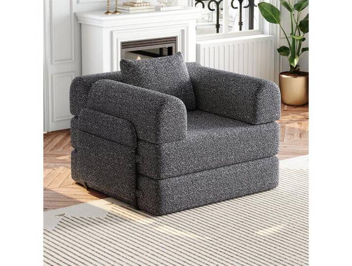 MODFU Schlafsofa Chenille-Schlafsessel 2-in-1, mit Staufach in der Armlehne, Metallrahmen und mehreren Konfigurationsmöglichkeiten 1 Teile, mit Relaxfunktion, grau MODFU Schlafsofa Chenille-Schlafsessel 2-in-1, mit Staufach in der Armlehne, Metallrahmen und mehreren Konfigurationsmöglichkeiten 1 Teile, mit Relaxfunktion, grau von OTTO