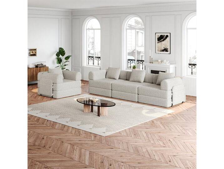 MODFU Schlafsofa Chenille-Schlafsessel 2-in-1, mit Staufach in der Armlehne, Metallrahmen und mehreren Konfigurationsmöglichkeiten 4 Teile, mit Relaxfunktion MODFU Schlafsofa Chenille-Schlafsessel 2-in-1, mit Staufach in der Armlehne, Metallrahmen und mehreren Konfigurationsmöglichkeiten 4 Teile, mit Relaxfunktion von OTTO