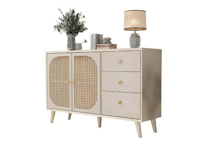 MODFU Sideboard Kommode (Breite 120 cm), (mit 2 Türen und 3 Schubladen), beige, Natur von OTTO