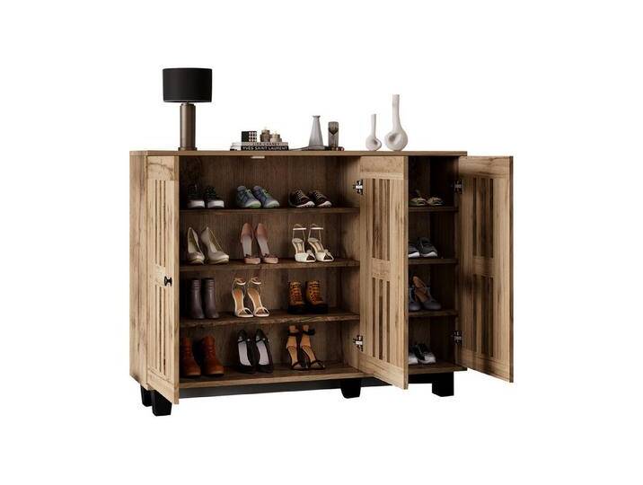 MODFU Sideboard Kompakter Lagerschrank aus Spanplatten (Kommode, Anrichte, Lagerschrank, 1 St., 120*32*92CM), 8 unterteilte Ablagefächer, schwarz von OTTO