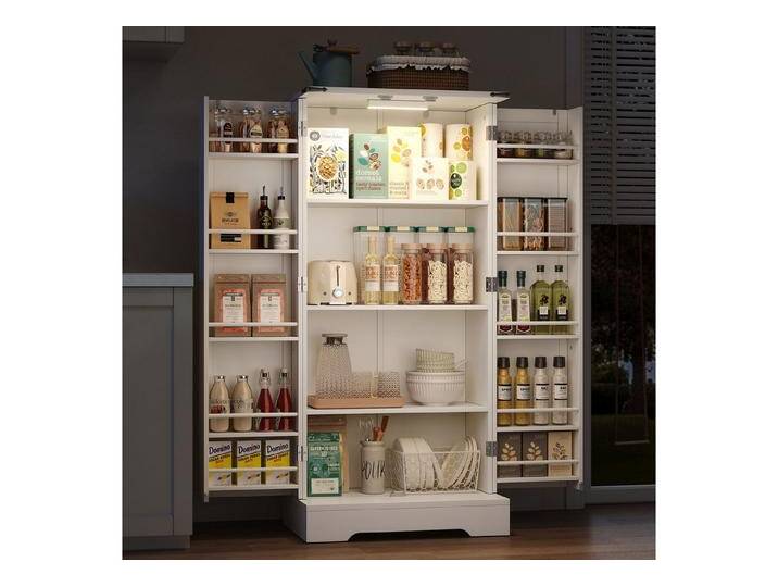MODFU Sideboard Moderner Buffetschrank,mit 2 Türen (128,5 cm Küchenschrank im Landhausstil mit LED-Beleuchtung – Aufbewahrungsschrank,verstellbaren Regalen., 1 St) von OTTO