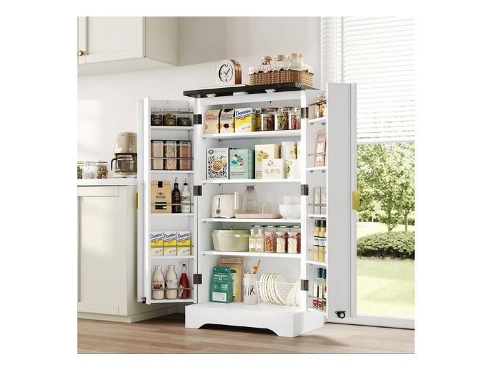 MODFU Sideboard Moderner Buffetschrank,mit 2 Türen (Multifunktionaler weißer Küchenschrank mit LED-Sensorleuchte, höhenverstellbaren Böden & Kippschutz) von OTTO