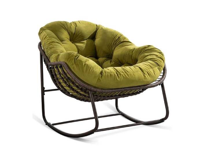 MODFU Sofa Rattan-Schaukelstuhl für Outdoor,Relaxsessel, Ergonomischer Rattan-Schaukelstuhl mit gepolstertem Sitz – Robust, wetterfest von OTTO