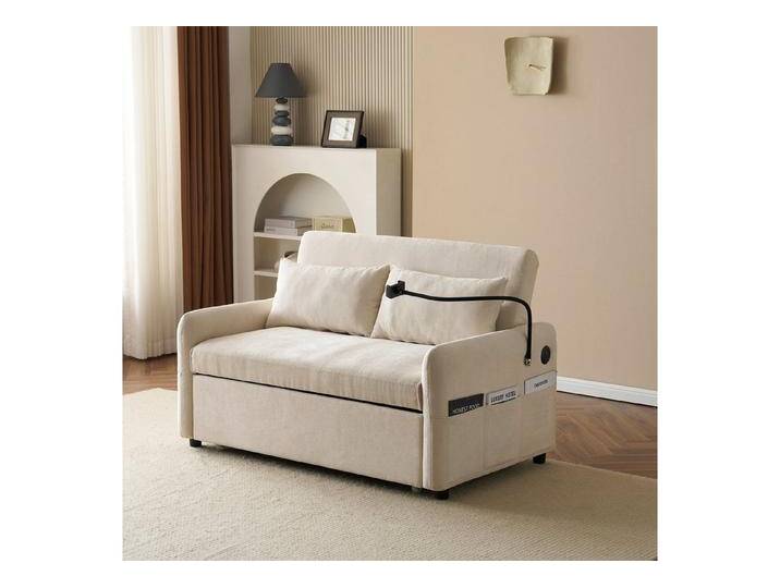 MODFU Sofa Schlafsofa Küchensofa Kindersofa Loungesofa, Multifunktionales Doppel-Klappschlafsofa mit USB-Ladeanschluss und verstellbarer Rückenlehne, Inklusive Handyhalter und seitlichen Aufbewahrungstaschen, Ideal für Wohnzimmer, Schlafzimmer und Heimkino von OTTO