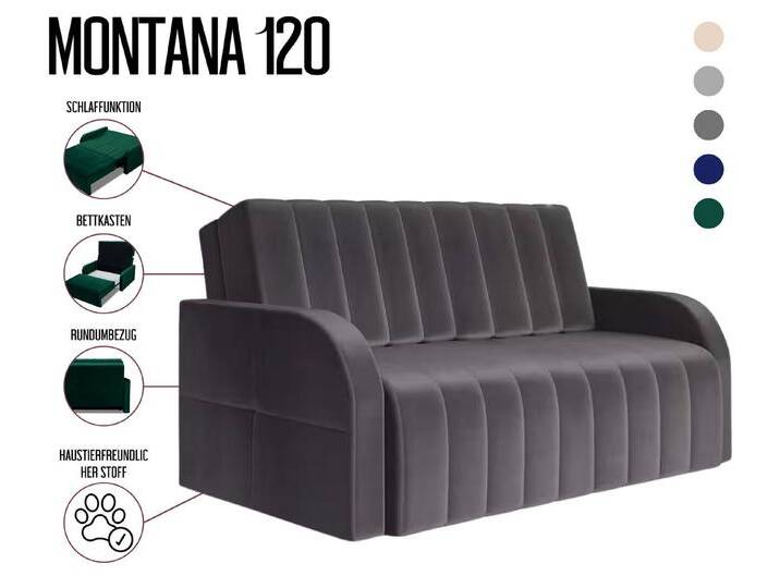 MOEBLO Kindersofa aus Samt MONTANA 120, Schlafsessel Sofa Sessel Jugendsofa Schlafsofa 2-Sitzer Gästebett mit Schlaffunktion, mit Bettkasten, mit Relaxfunktion MOEBLO Kindersofa aus Samt MONTANA 120, Schlafsessel Sofa Sessel Jugendsofa Schlafsofa 2-Sitzer Gästebett mit Schlaffunktion, mit Bettkasten, mit Relaxfunktion von OTTO