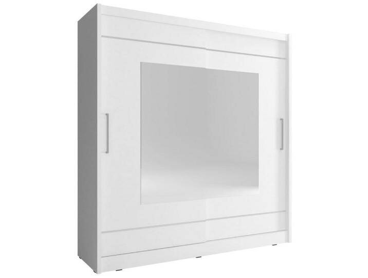 MOEBLO Kleiderschrank BORNEO IX (Wohnzimmerschrank 2-türig Schrank mit Spiegel Gaderobe Schiebtüren, Schwebetürenschrank mit Einlegeböden und Kleiderstange) (BxHxT): 180/200x200/214x62 cm von OTTO