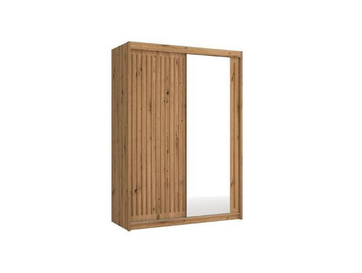 MOEBLO Kleiderschrank IMPERIAL (mit Spiegel und Lamellen – 2-türiger Kleiderschrank für Schlafzimmer oder Garderobe, Schwebetürenschrank 2-türig Schrank Garderobe Schiebtüren Schlafzimmer) (BxHxT):150/200/250x216x62cm von OTTO