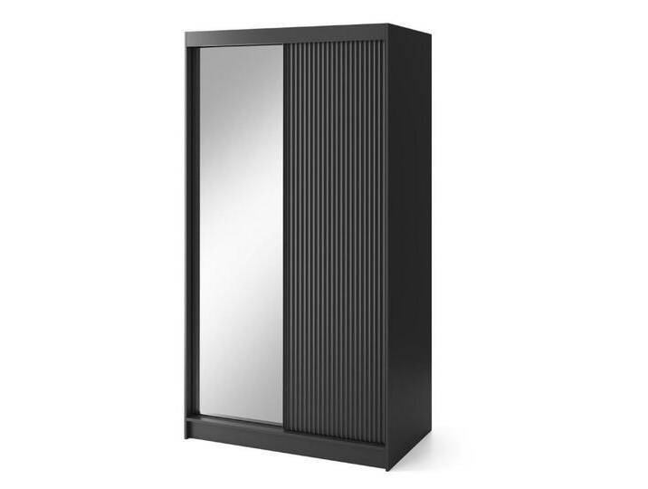 MOEBLO Kleiderschrank TENEBRIS (mit/ohne Spiegel Schwebetürenschrank mit Einlegeböden und Kleiderstange, Wohnzimmerschrank Schrank Gaderobe Schiebtüren geriffelte Fronten) (BxHxT): 120/180x220x60 cm von OTTO