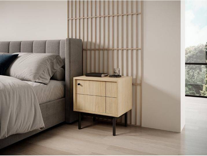MOEBLO Nachttisch Ismene - S54 (Nachttisch Nachtkommode Nachtschrank Nachtkonsole Beistelltisch Schlafzimmer), -(BxHxT):54x57x39 cm, Eiche Linea von OTTO