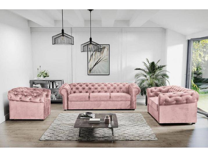 MOEBLO Polstergarnitur Couchgarnitur AVIA 321, (Wohnzimmergarnitur 3+2+1 Dreisitzer-Sofa Zweisitzer-Sofa Sessel Polstermöbel-Set 3+2+1 Sitzgarnitur 3-2-1 Einzelsofa Couch-Set 3-2-1 Polstersessel, Chesterfield Set) von OTTO