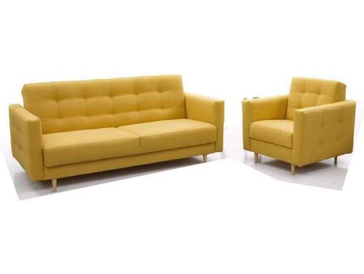 MOEBLO Polstergarnitur SCARLETT 3+1, (Klappsofa Bettfunktion Couch Wohnzimmer, Polstergarnituren Sofa mit Sessel Schlafsofa Kippsofa), mit Schlaffunktion und Bettkasten von OTTO