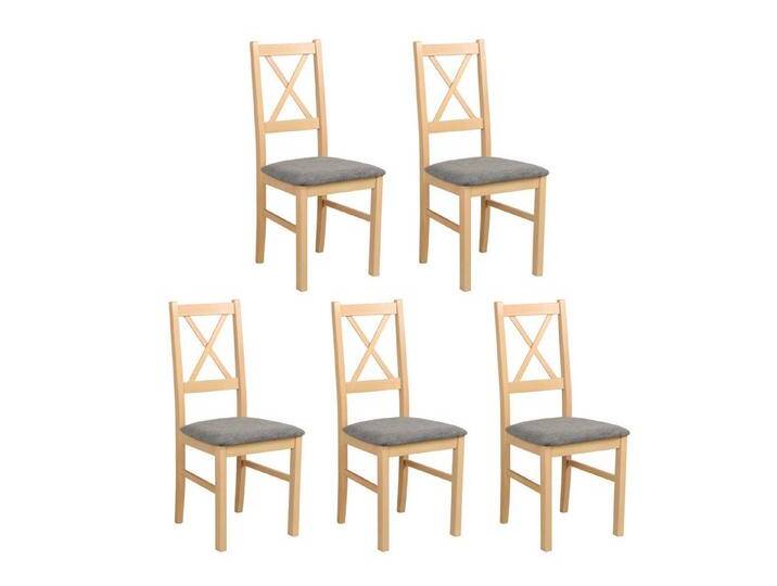 MOEBLO Stuhl ELIONA 10 (Esszimmerstuhl Polsterstühle, Holzstühle, Esszimmerstühle, Massivholz, 5 St), (BxHxT): 43x90x40cm, beige grau, 5 St. von OTTO