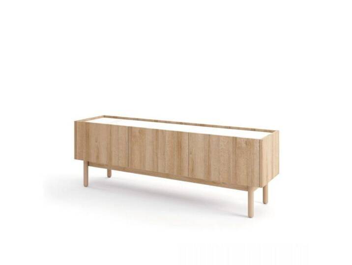 MOEBLO TV-Board VINTAGE RTV144 (für Wohnzimmer Lowboard für Fernseher Fernseherschrank Board Kommode, Schrank mit 3 Türen, Dekorative abgesenkte Arbeitsplatte) von OTTO