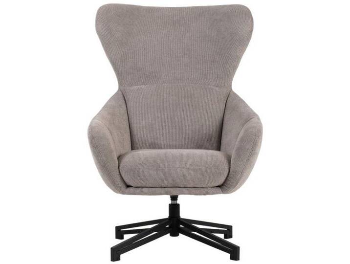 MR.DEKO Esszimmersessel Ohrensessel Marconia beige drehbar, gepolstert, vertikale Nähte, Stuhlbeine aus Holz, grau silberfarben, hellgrau von OTTO