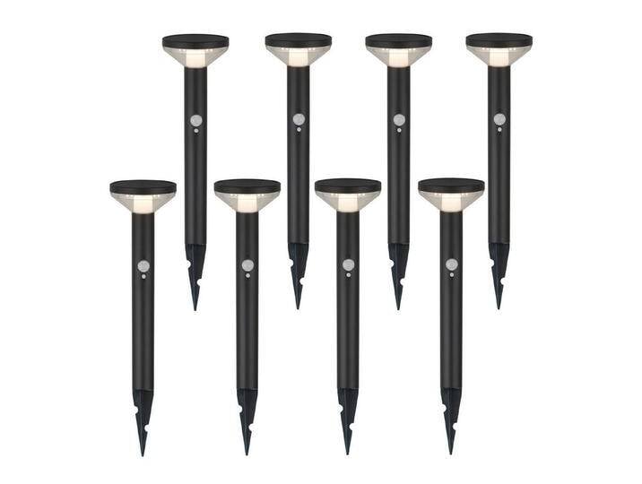 Maclean LED Solarleuchte MCE465 LED-Leuchte mit Sensor 3 Modi, Neutralweiß, Solar Gartenleuchte mit Erdspieß, schwarz, 8 St., Schwarz von OTTO