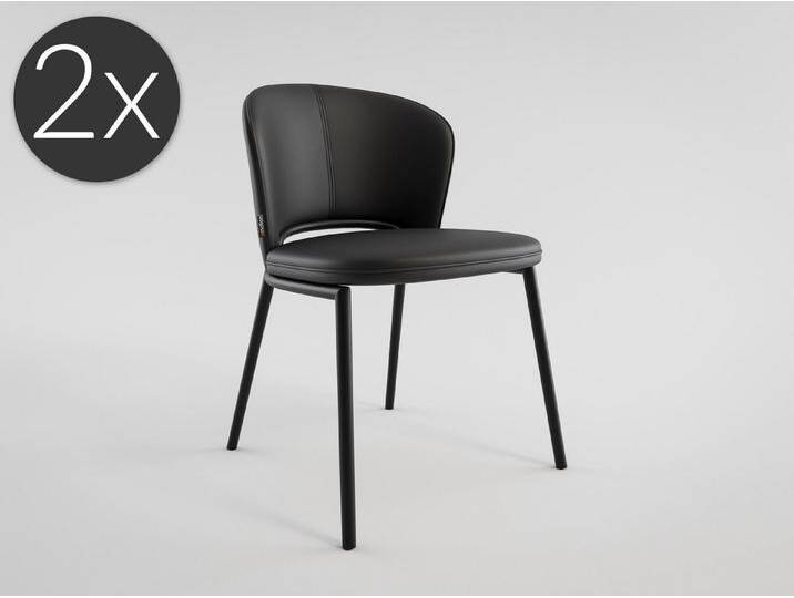 Magnolia Home Esszimmerstuhl 2er Set Esszimmerstuhl Design Küchenstuhl Dean Kunstleder schwarz Meta, Schwarz Magnolia Home Esszimmerstuhl 2er Set Esszimmerstuhl Design Küchenstuhl Dean Kunstleder schwarz Meta, Schwarz von OTTO
