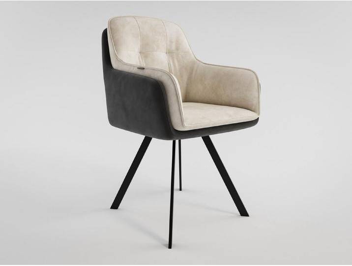Magnolia Home Esszimmerstuhl 2er Set Esszimmerstuhl Design Küchenstuhl Isa Kunstleder creme Metallb, Creme Ivory von OTTO