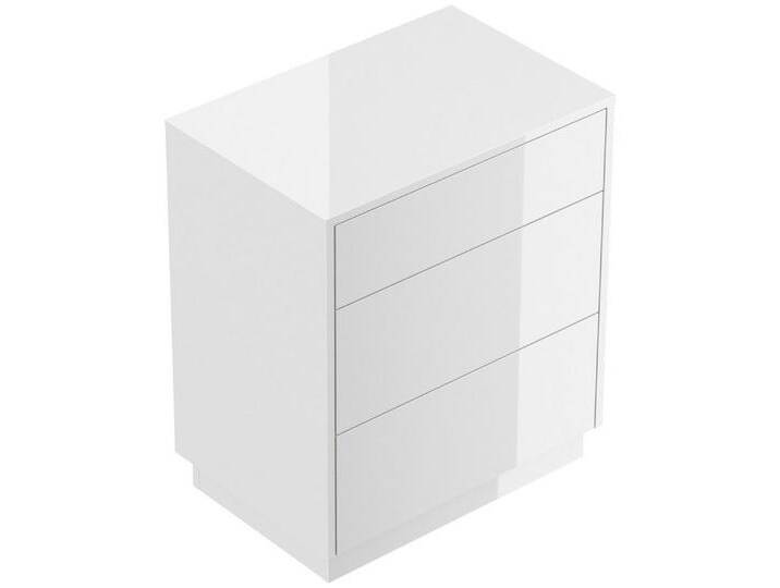 Magnolia Home Nachttisch Design Nachttisch Lux L 60cm stehend, 3 Pushauszüge Weiß Hgl, Weiss hochglanz von OTTO