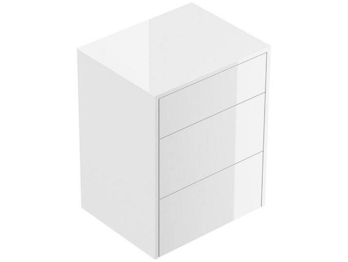 Magnolia Home Nachttisch Design Nachttisch Lux M 50cm hängend, 3 Pushauszüge Weiß Hgl, Weiss hochglanz von OTTO