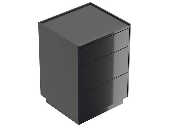 Magnolia Home Nachttisch Nachttisch Lux M 50cm, 3 Pushauszüge lackiert Grafit Hgl für Boxspring, Grafit hochglanz von OTTO