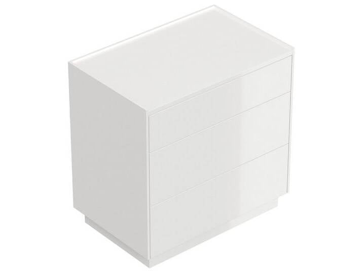 Magnolia Home Nachttisch Nachttisch Lux XL 70cm, 3 Pushauszüge lackiert Weiß Hgl für Boxspringb, Weiss hochglanz von OTTO