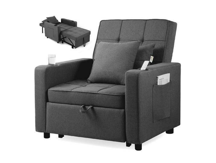 Makika Relaxliege Schlafsessel Schlafsofa Couch Tommy klappbar in Dunkelgrau von OTTO