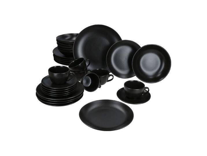 MamboCat Kombiservice 30tlg Kombiservice Panther Steingut 6 Personen Tassen Teller flach, Steingut, schwarz MamboCat Kombiservice 30tlg Kombiservice Panther Steingut 6 Personen Tassen Teller flach, Steingut, schwarz von OTTO