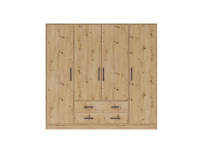 Marmex Möbel Drehtürenschrank SMART 1 viertüriger Mehrzweckschrank großer Stauraumschrank 2 Kleiderstangen, 2 Schubladen, Eiche artisan von OTTO