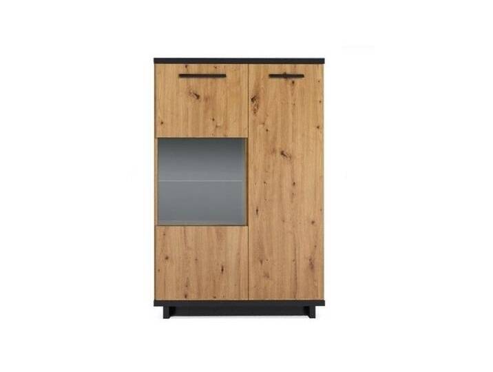 Marmex Möbel Vitrine INES 12 zweitürige Glasvitrine Kommode Wohnzimmer Esszimmer, schwarz von OTTO