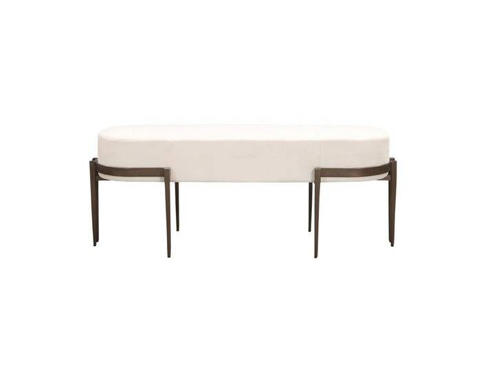 Marrakesch Orient & Mediterran Interior Sitzbank Sitzbank Adonia 143 cm – Modernes Design in Creme Weiß & Bronze (1-St), Handarbeit, weiß von OTTO