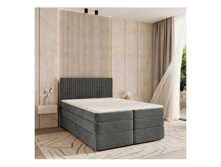 Masseno Boxbett FELBIO 180x200 cm mit Bonell Matratze und Topper, grau, KRONOS 15 von OTTO