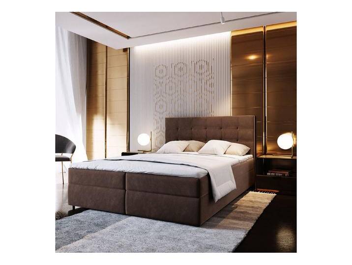Masseno Boxbett GLOS 180x200 cm mit Bonell Matratze und Topper, braun, COSMIC 800 von OTTO