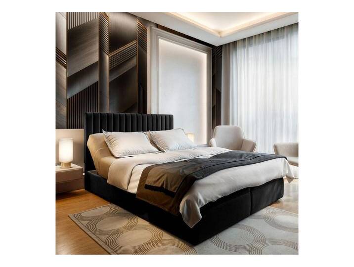 Masseno Boxbett MURLO 160x200 cm mit Bonell Matratze und Topper, schwarz, KRONOS 07 von OTTO