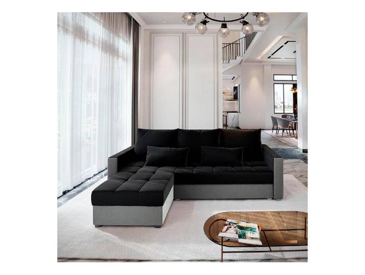 Masseno Ecksofa KOS PIK mit Schlaffunktion L-Form, Sofa mit Bettkasten, schwarz, KRONOS 07 + PAROS 05 von OTTO