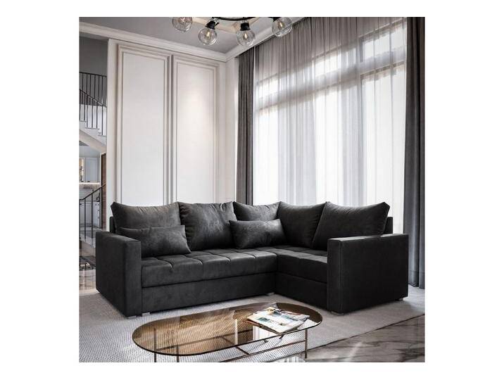 Masseno Ecksofa LIRENO mit Schlaffunktion L-Form, Sofa mit Bettkasten, schwarz, Lieferung Wohnung, KRONOS 07 von OTTO