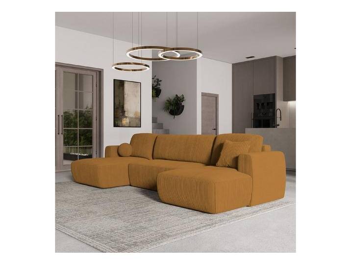 Masseno Ecksofa SENTUM mit Schlaffunktion U-Form, Sofa mit Bettkasten, gelb, Lieferung Wohnung, POSO 01 von OTTO