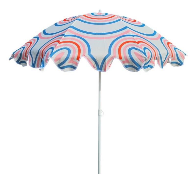 Meinposten Sonnenschirm Strandschirm UV 30+ Balkonschirm grün blau Kreise Streifen von Meinposten