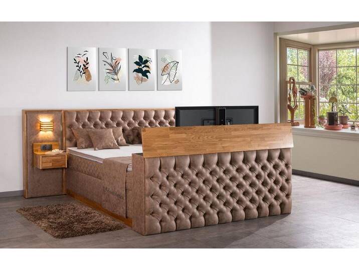 Meisterbetten Boxspringbett King (mit Motor, 7-Zonen Taschenfederkernmatratzen, Ergoflex), Inklusive kostenloser Lieferung und Aufbau, schwarz von OTTO