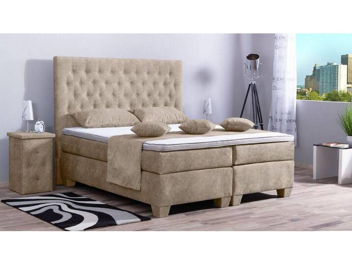Meisterbetten Boxspringbett Vila (7-Zonen Taschenfederkernmatratzen, Ergoflex), Inklusive kostenloser Lieferung und Aufbau, beige, natur von OTTO