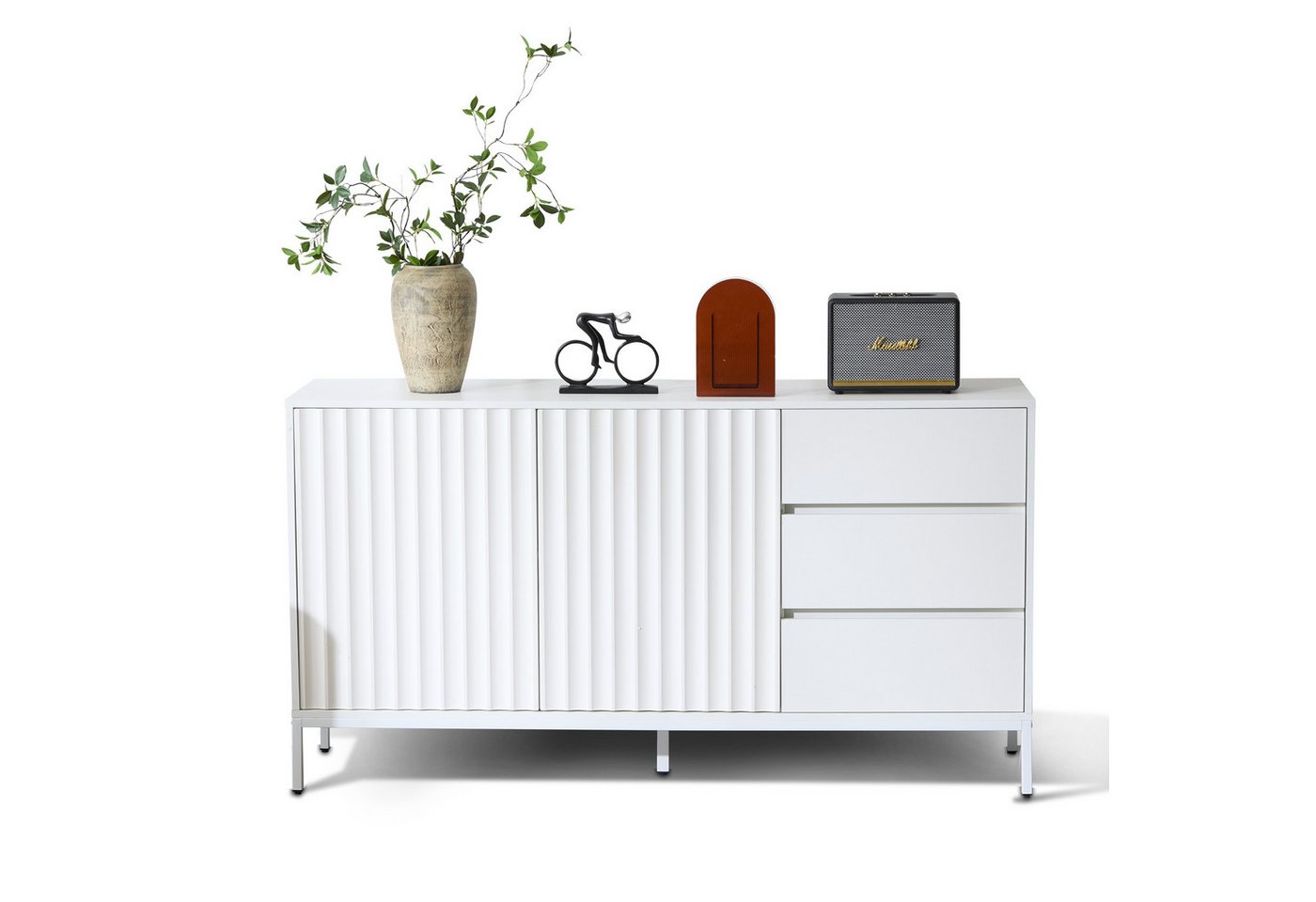 Merax Sideboard, Kommode mit 3 Schubladen und verstellbaren Einlegeböden, Breit: 150cm Merax Sideboard, Kommode mit 3 Schubladen und verstellbaren Einlegeböden, Breit: 150cm von Merax