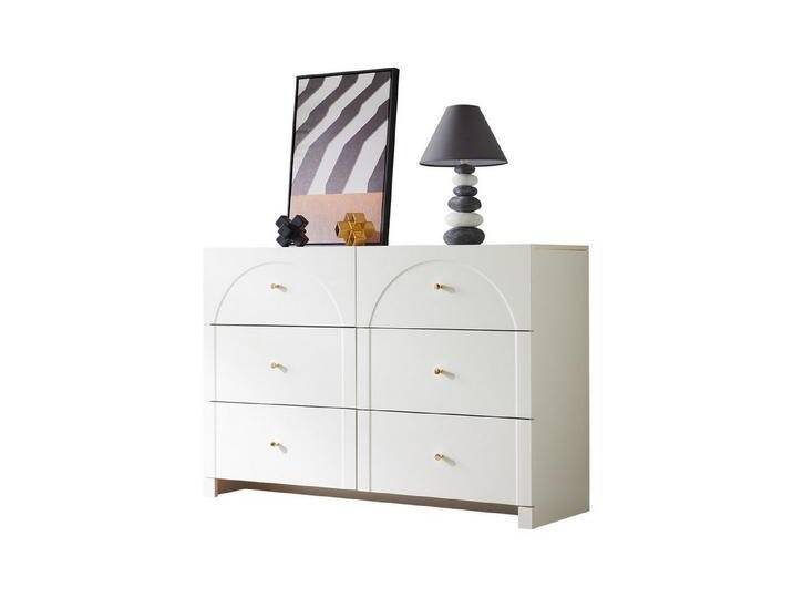 Merax Sideboard, mit 6 Schubladen und goldenem Griff, Kommode, Anrichte, Buffet, weiß von OTTO