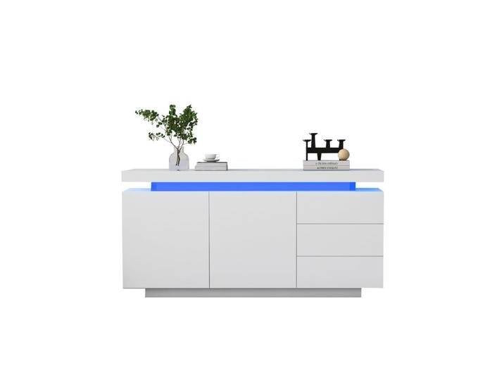 Merax Sideboard hochglanz mit LED inkl. Fernbedienung, Schubkastenkommode, Lowboard,Beistellschrank,Breite 140cm, weiß Merax Sideboard hochglanz mit LED inkl. Fernbedienung, Schubkastenkommode, Lowboard,Beistellschrank,Breite 140cm, weiß von OTTO