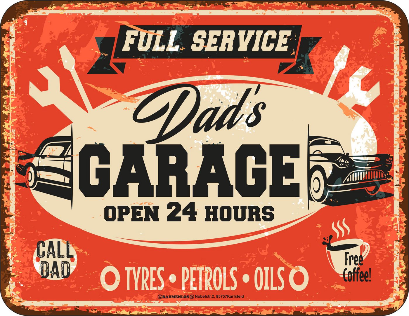 Metallschild Papa - Fun-Schilder - Dad´s Garage von OTTO