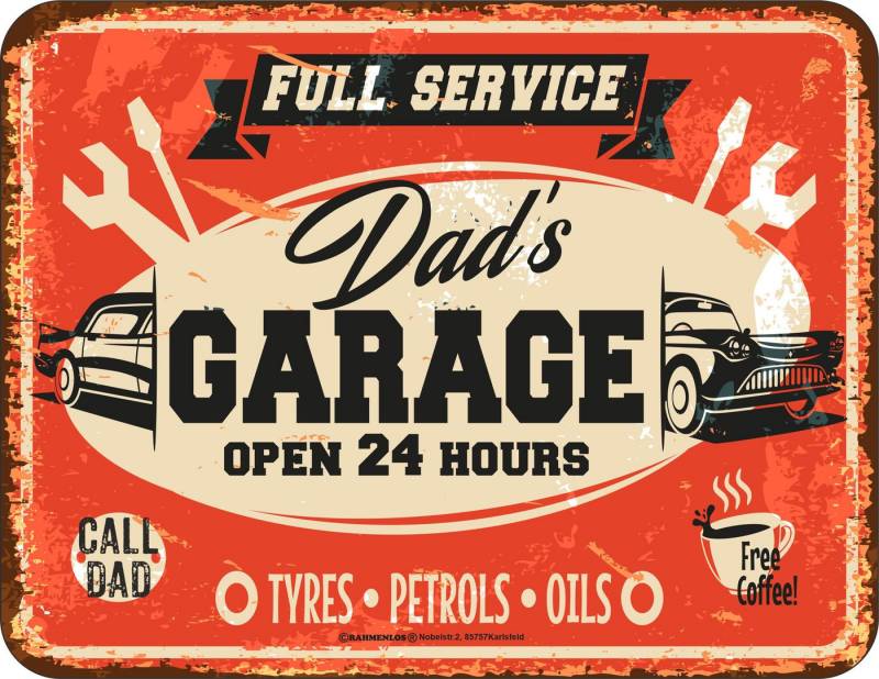 Metallschild Papa - Fun-Schilder - Dad´s Garage von OTTO